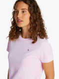 Roz Tricou Cu Croiala Regular  Femei