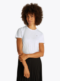 Alb Tricou Cu Croiala Regular  Femei