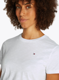 Alb Tricou Cu Croiala Regular  Femei