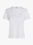 Alb Tricou Cu Croiala Regular  Femei