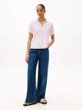 Roz Tricou Polo Lejer  Femei