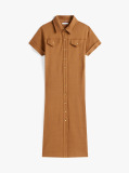 Maro Rochie Camasa Midi Cu Nasturi Aurii  Femei