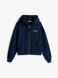 Blue Hanorac Cu Fermoar Si Logo  Femei