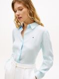 Blue Regular Fit Linen Shirt  Women