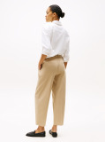 Bej Pantaloni Cropped Cu Talie Joasa  Femei