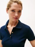 Blue Gold-Tone Button Slim Polo Shirt  Women