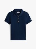Blue Gold-Tone Button Slim Polo Shirt  Women