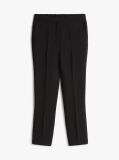 Black Crepe Slim Fit Pull-On Trousers  Women