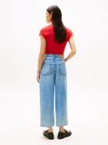 Blue Jeans High Rise Wide Leg Cropped   Femei