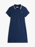 Blue Tipped Collar Mini Polo Dress  Women