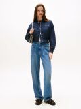 Blue Water Repellent Relaxed Short Bomber Jacket  Women