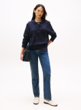 Blue Mid Rise Straight Leg Jeans  Women