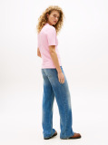 Roz Tricou Polo Regular Fit Cu Broderie Cu Logo  Femei