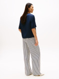 Blue Tricou Sateen Cu Croiala Lejera  Femei