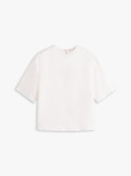 Alb Tricou Sateen Cu Croiala Lejera  Femei