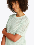 Green Pointelle Crochet Jumper  Women