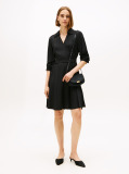 Black Relaxed Long Sleeve Mini Wrap Dress  Women