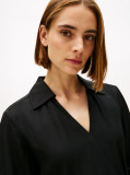 Black Relaxed Long Sleeve Mini Wrap Dress  Women