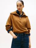 Khaki Interlock Knit Fleece Half-Zip Jumper  Women