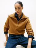 Khaki Interlock Knit Fleece Half-Zip Jumper  Women