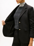Black Regular Fit Timeless Wool Blend Blazer  Women