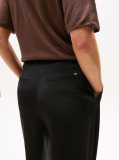 Negru Pantaloni Relaxati Drepti Din Twill  Femei