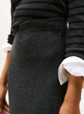 Grey Soft Wool A-Line Midi Skirt  Women