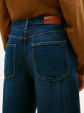 Blue Mid Rise Relaxed Barrel Leg Jeans  Women