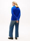 Blue Cable Knit Soft Wool Relaxed Jumper  Women