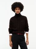 Brown Cable Knit Soft Wool Relaxed Jumper  Women