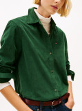 Green Corduroy Relaxed Fit Shirt  Women