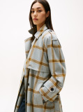 Multi Lightweight Check Relaxed Trench Coat  Women