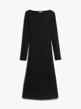 Negru Rochie Midi Fit And Flare Cu Dungi Tricotate  Femei