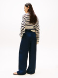 Blue Pantaloni Sateen Lejeri Cu Croiala Dreapta  Femei
