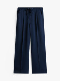 Blue Pantaloni Sateen Lejeri Cu Croiala Dreapta  Femei