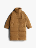 Brown Crest Embroidery Down Puffer Coat  Women