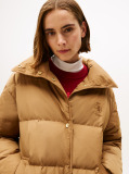 Brown Crest Embroidery Down Puffer Coat  Women