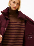 Red Crest Embroidery Down Puffer Coat  Women