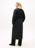 Grey Double-Faced Wool Blend Belted Longline Coat  Women