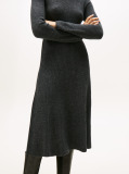 Gri Rochie Tip Pulover Midi Din Lana Moale  Femei