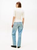 Bej Bluza Cu Maneci Scurte Ribbed  Femei