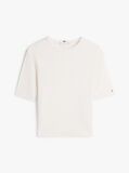 Bej Bluza Cu Maneci Scurte Ribbed  Femei
