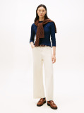 Blue Tricou Slim Cu Guler Boat  Femei