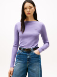 Mov Tricou Slim Cu Guler Boat  Femei