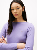 Mov Tricou Slim Cu Guler Boat  Femei