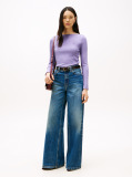 Mov Tricou Slim Cu Guler Boat  Femei
