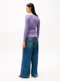 Mov Tricou Slim Cu Guler Boat  Femei