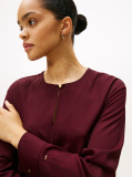 Red Keyhole Cutout Relaxed Fit Blouse  Women