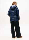 Blue Shiny Water Repellent Down Puffer Coat  Women