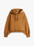 Khaki Textured Logo Relaxed Hoody  Women